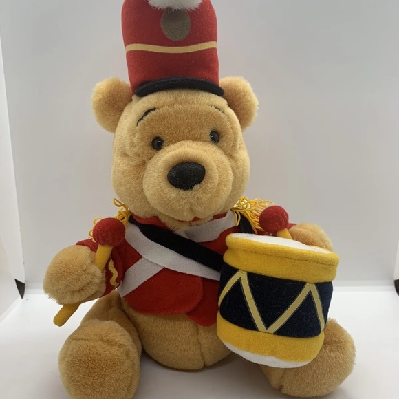 Disney Store Winnie the Pooh Drummer Costume Plush Toy Excellent Condition - Picture 14 of 15